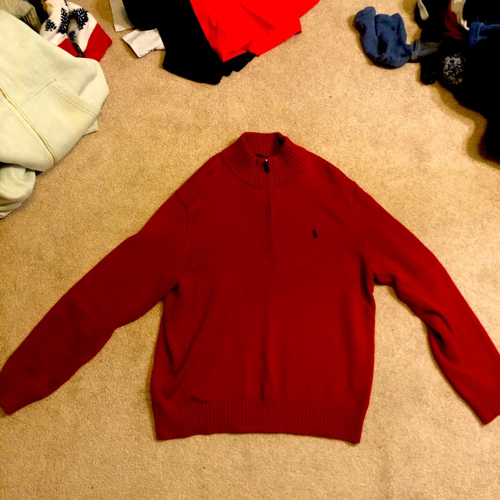 Polo Ralph Lauren Red Quarter-zip sweater